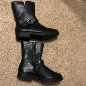 Nautica Black Ankle Booties with Buckle Detail